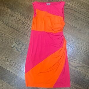 Musette Hot Pink and Orange Sleeveless Dress size 6